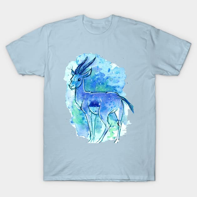 Blue Splash Gazelle T-Shirt by TehNessa